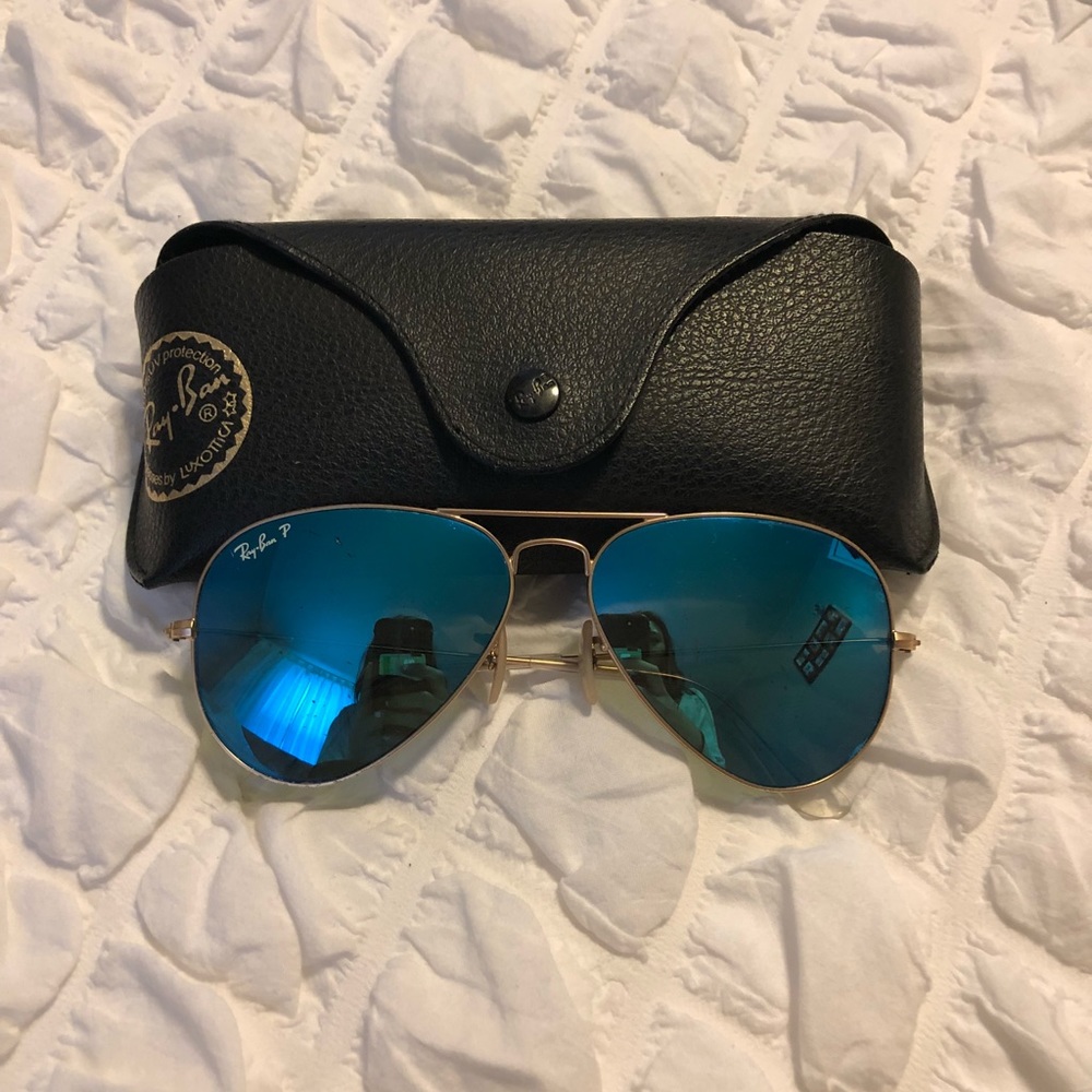 Reflective blue ray ban aviators Polarized